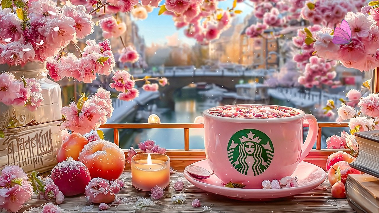 「広告なし / 春の陶酔BGM」スターバックス 桜ジャズ 🌺 やさしいジャズが流れる3月の朝 -カフェの穏やかな音楽が春のさわやかな風とともに、リラックスさせてくれます（𝐬𝐭𝐚𝐫𝐛𝐮𝐜𝐤𝐬 𝐣𝐚𝐳𝐳）