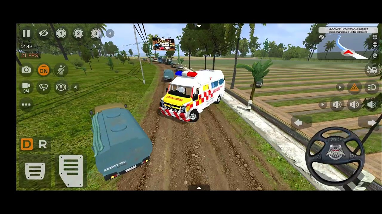 Ambulance rash driving in offroad #emergency || #bus #ambulance #ksrtcbus #gaming