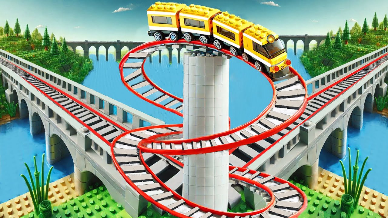 WEIRDEST Working TRAIN INVENTIONS in LEGO…Train Climb the Spiral Railway