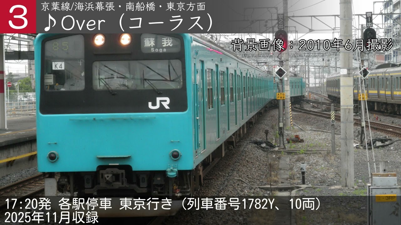 JR外房線・内房線・京葉線 蘇我駅 発車メロディー「Over」