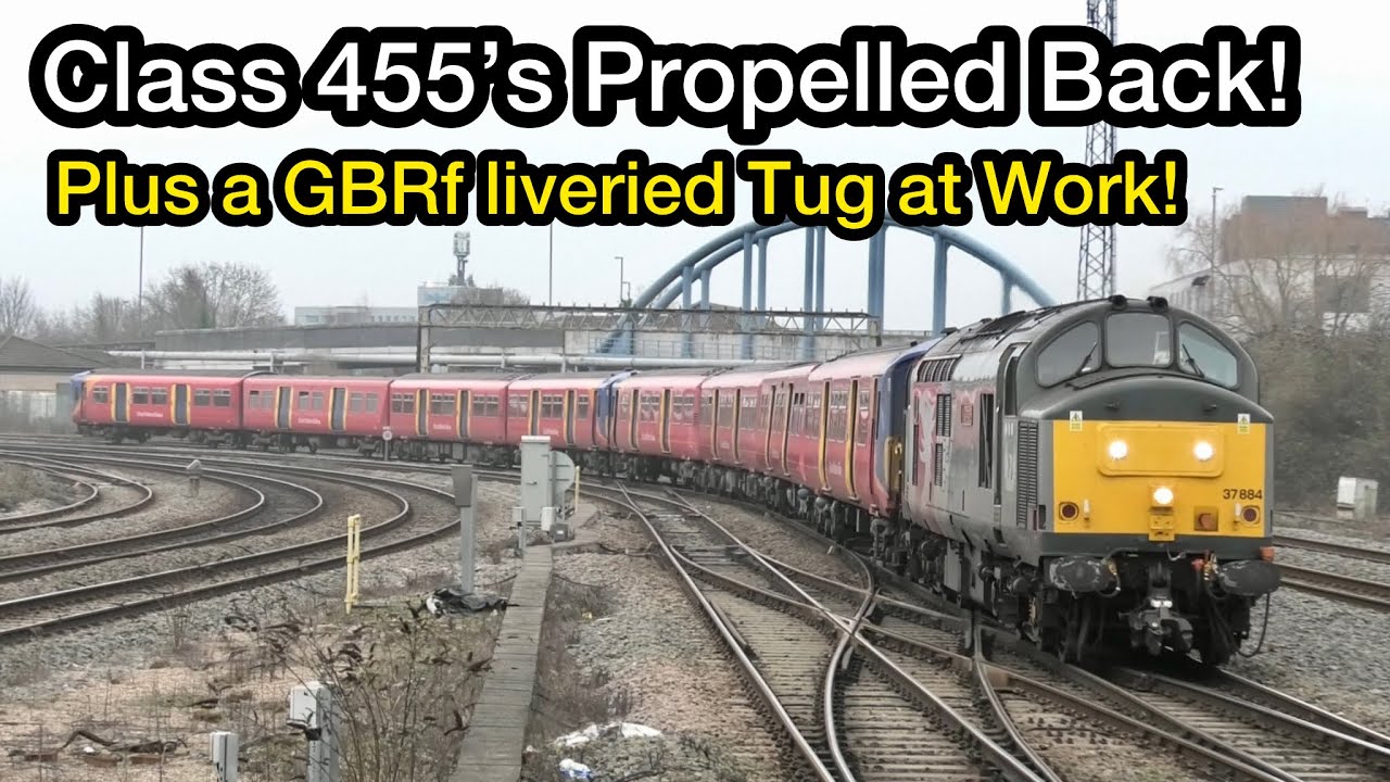 PROPELLED Units - Class 455 Units SET BACK into Derby Works plus Class 60 THUDS through Derby!