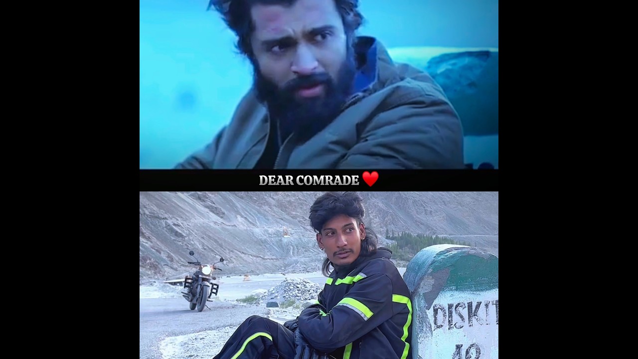 Dear comrade &hearts;️  #kanchipuram #to #ladakh #travel #travelvlog #trending #diskit #dearcomrade #video￼