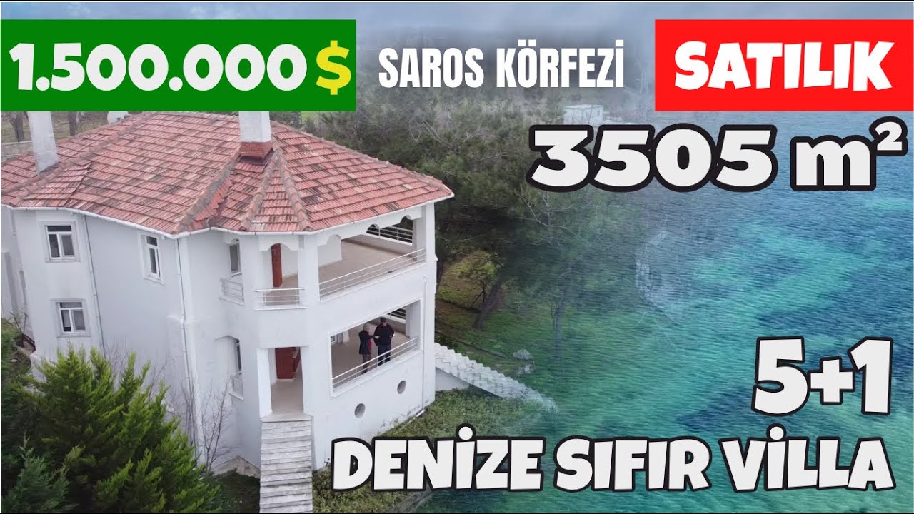 SAROS KÖRFEZİNDE DENİZE SIFIR 3505 m² ARAZİ İÇİNDE 5+1 DUBLEKS VİLLA BOLAYIR KÖYÜ GELİBOLU ÇANAKKALE
