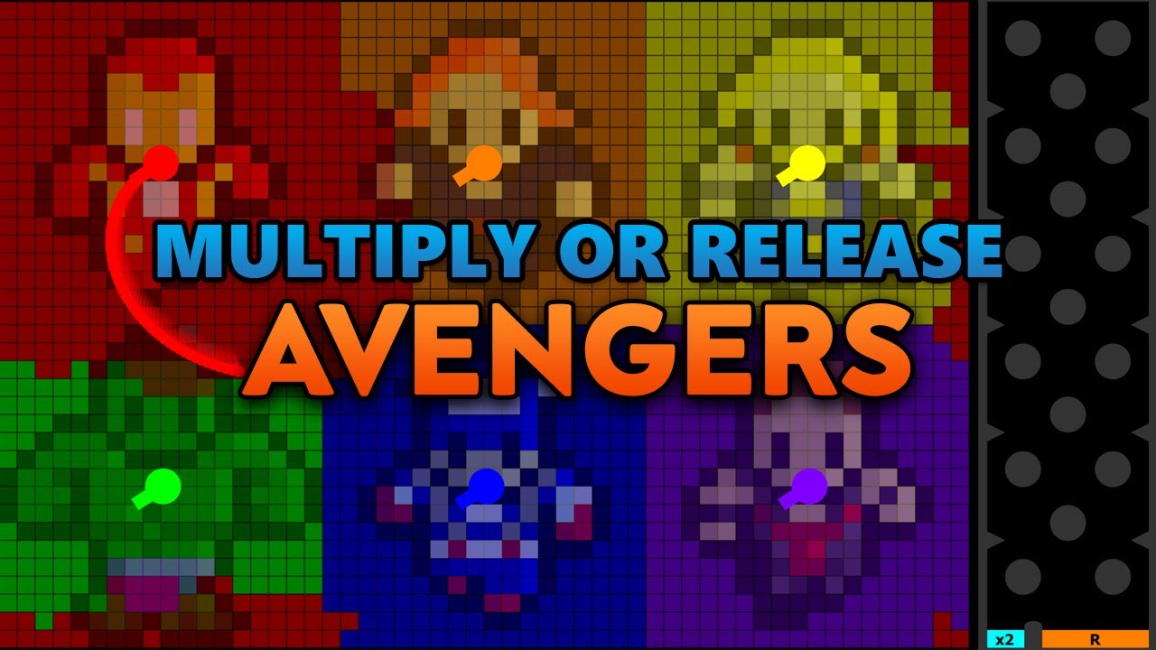 Multiply or Release - Avengers Assemble - Marble Race in Algodoo
