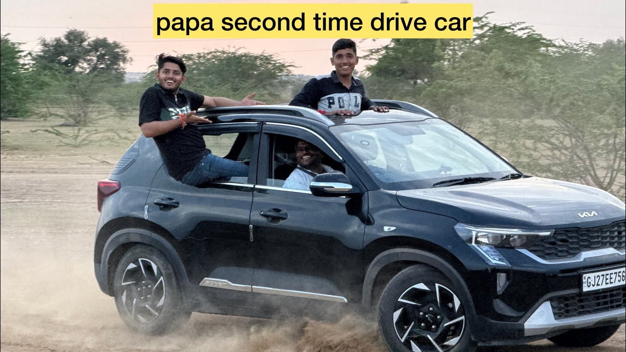 papa second time drive car 🚗 !! Kapsa vlog 33
