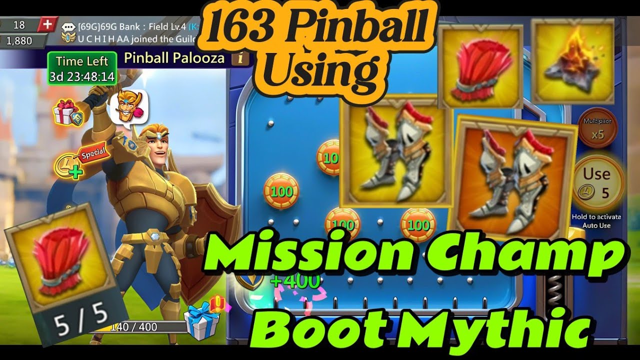 My First Champions Gear Road To Mythic Pinball Shop || Lords Mobile