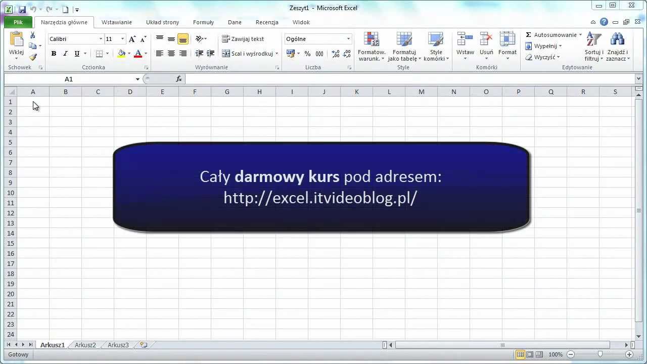 Excel 2010 - Wstęp - bezpłatny kurs HD