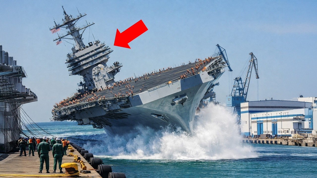 Iran Tensions! U.S. Navy Launches Its New Aircraft Carrier In The Craziest Way To The Sea