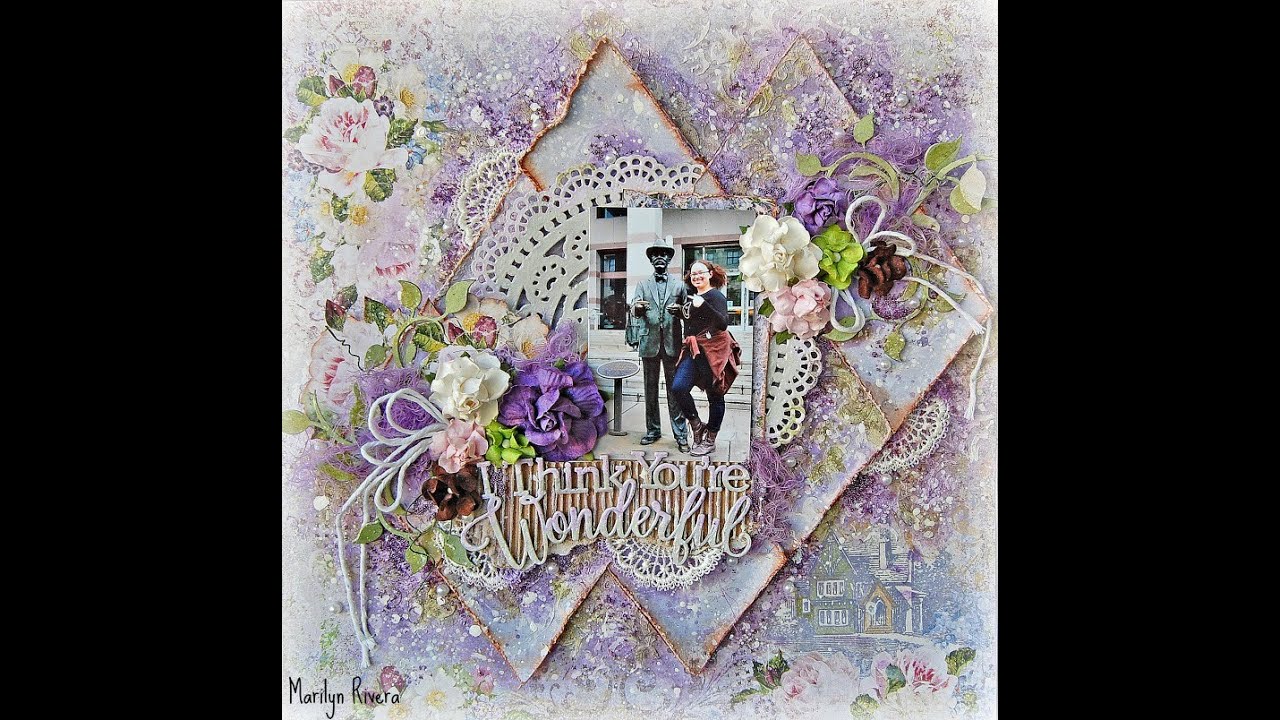 Scrapbooking  Mixed Media Layout for Blue Fern Studios.
