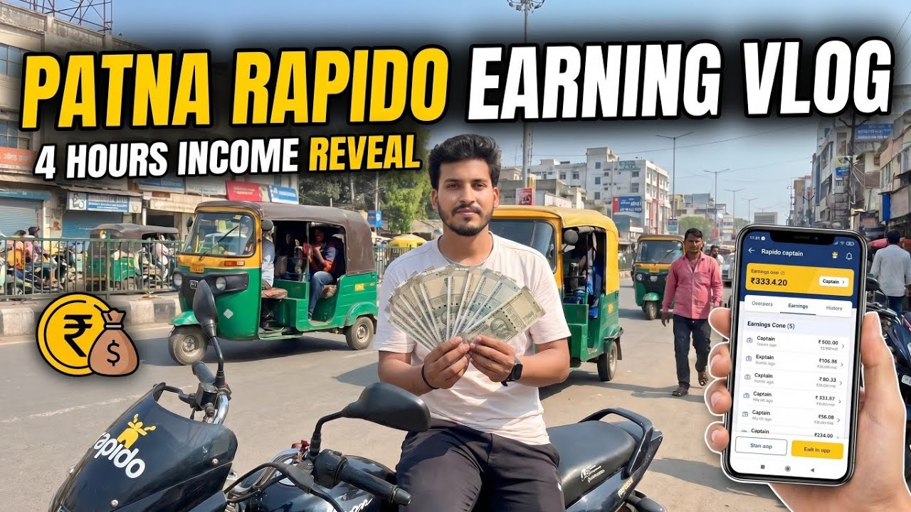 Patna Rapido Earning Vlog | 4 Hours Income Reveal