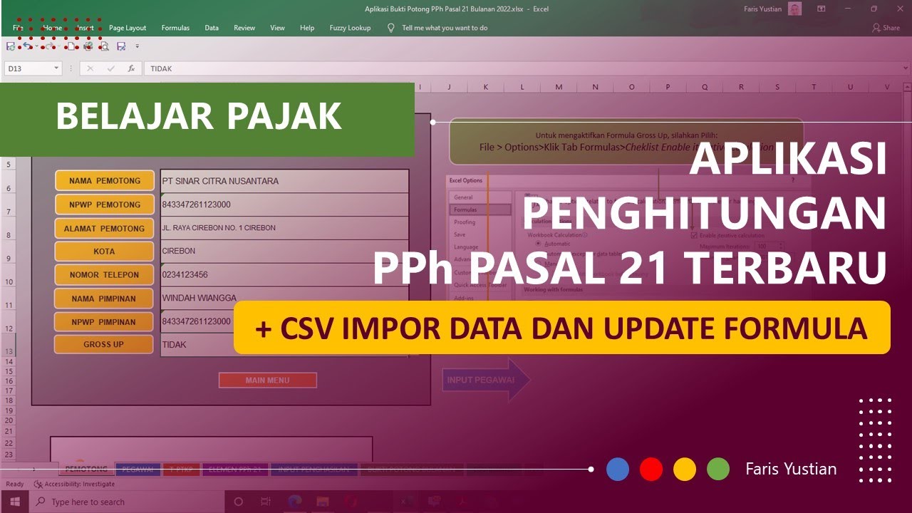 Aplikasi PPh Pasal 21 Bulanan Ver. 3.0 (Dilengkapi Slip Gaji dan pilihan tahun pajak)