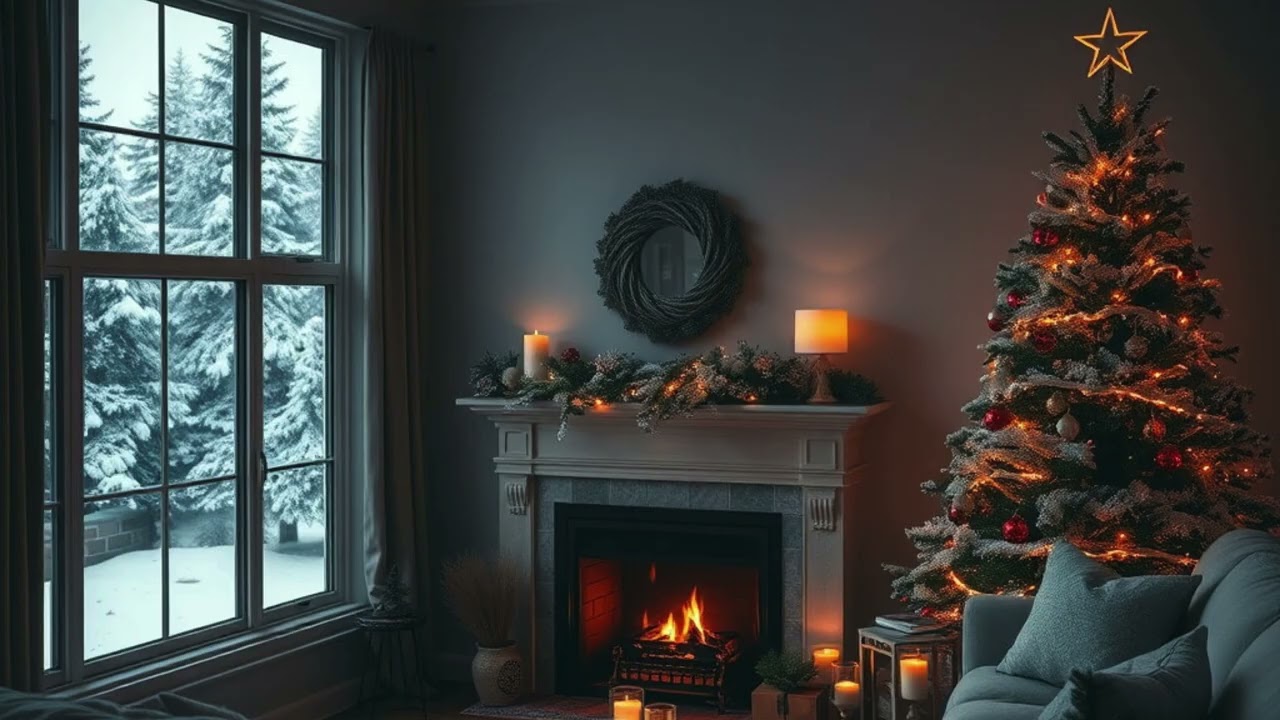 Wishing you a jolly Christmas! Lofi Jazz in a Cozy Room 🌲 Night Ambience