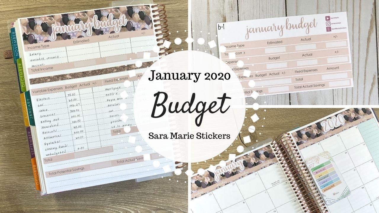 January 2020 Budget | Erin Condren Deluxe Monthly | Sara Marie Stickers |
