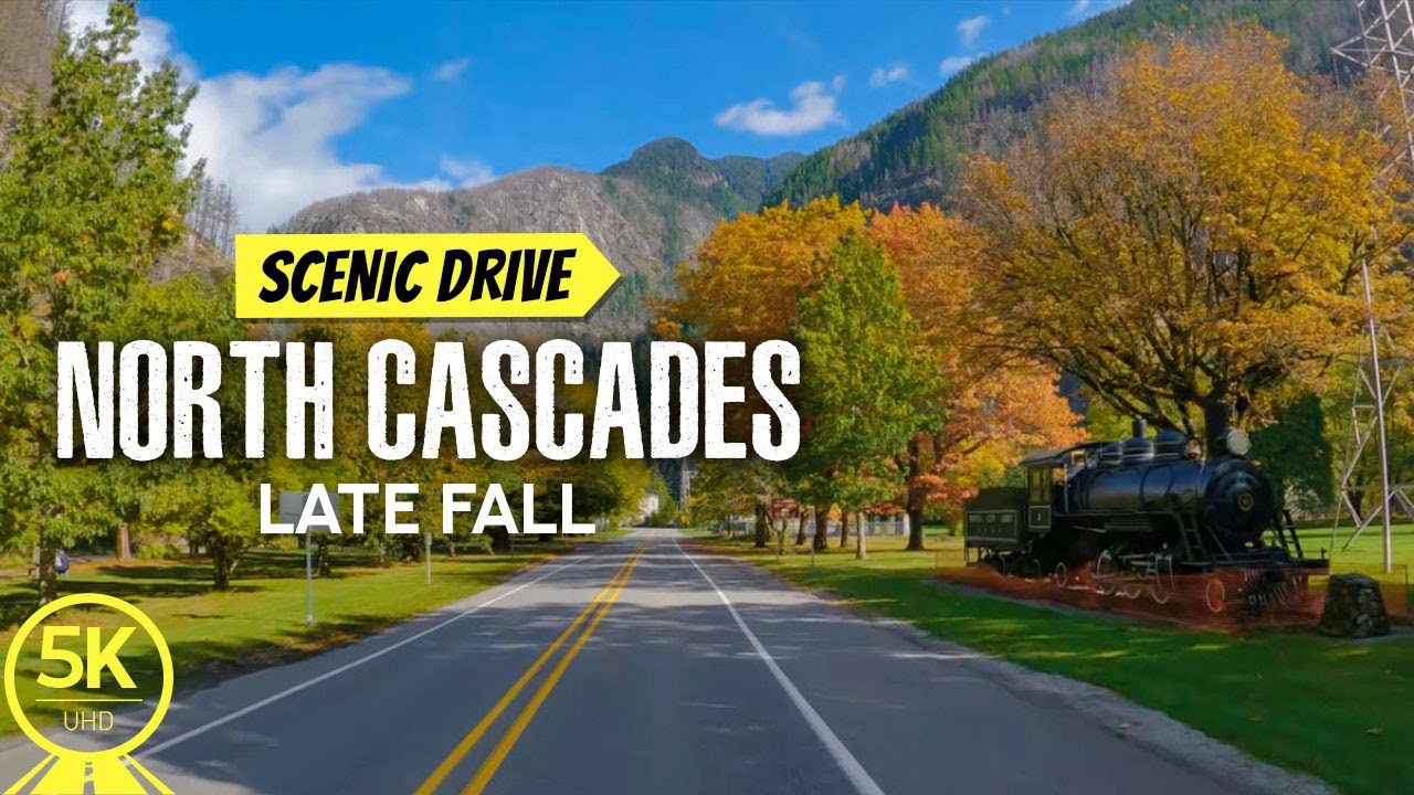 5K Autumn Scenery of North Cascades Hwy 20 for Indoor Cycling / Treadmill - 5 HRS Scenic Drive Video