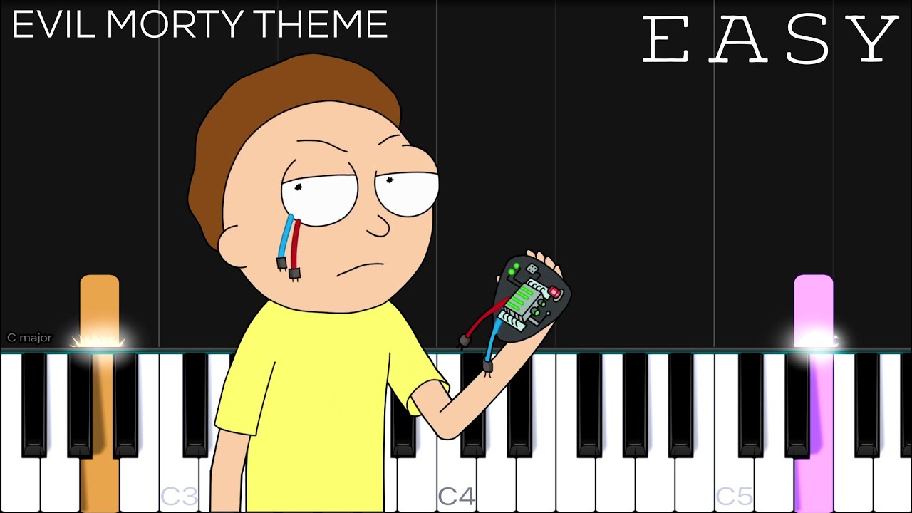 Evil Morty’s Theme - Rick and Morty - For The Damaged Coda | EASY Piano Tutorial