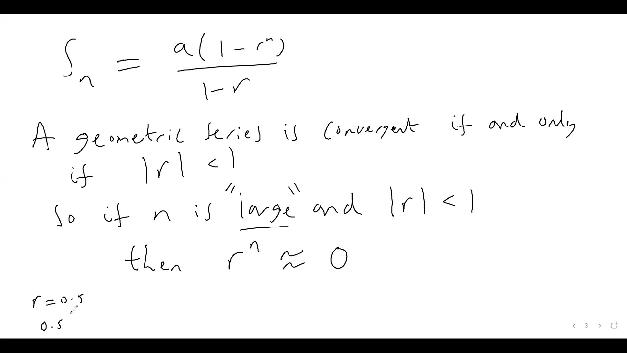 78. WHAT IS SUM TO INFINITY OF A CONVERGENT GEOMETRIC SERIES?? (A-level Maths, Pure Maths Video 78)