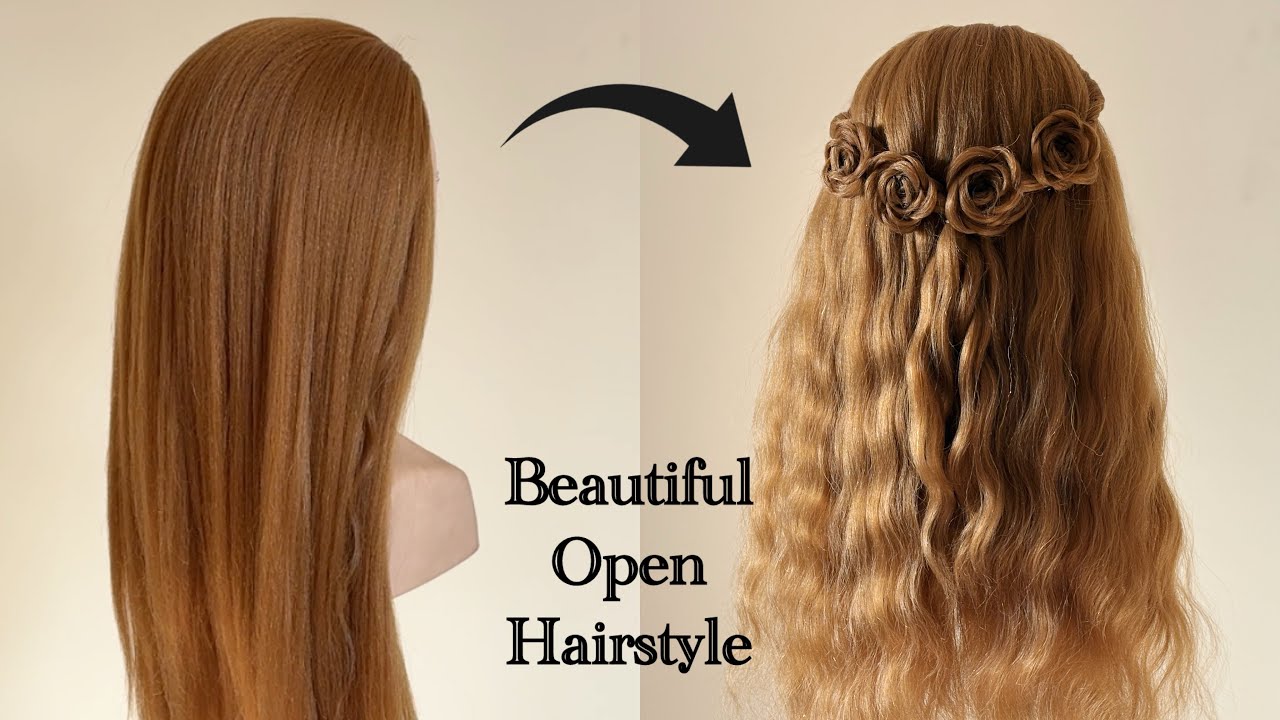 Beautiful Open Hairstyle Tutorial 💕✨#hairstyle #hair #youtubeshorts 