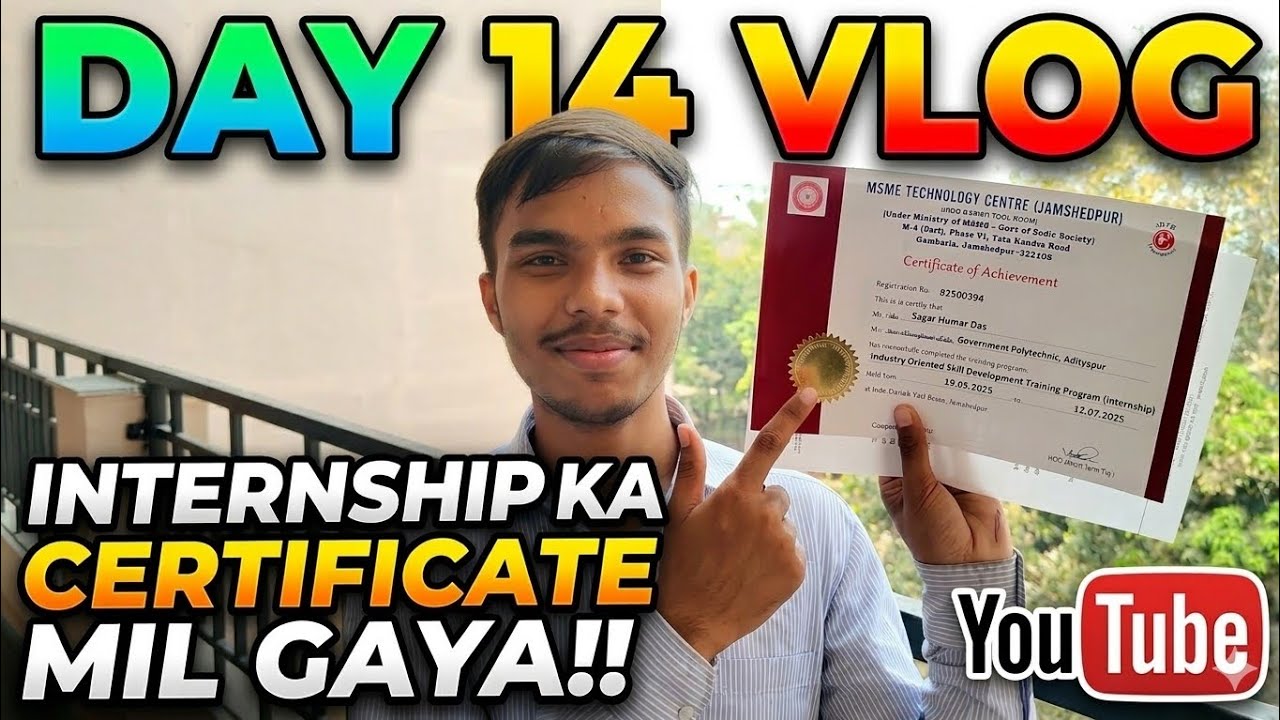 Finally Mil Gaya! 🎓 Internship Certificate Received | Day 14 Vlog//Part 1