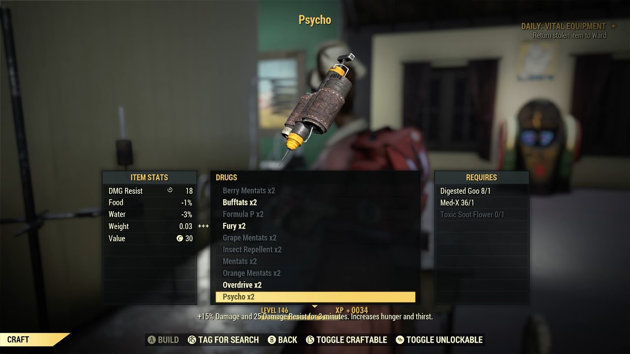 Fallout 76 - How to Make Psycho, a Quick Guide!