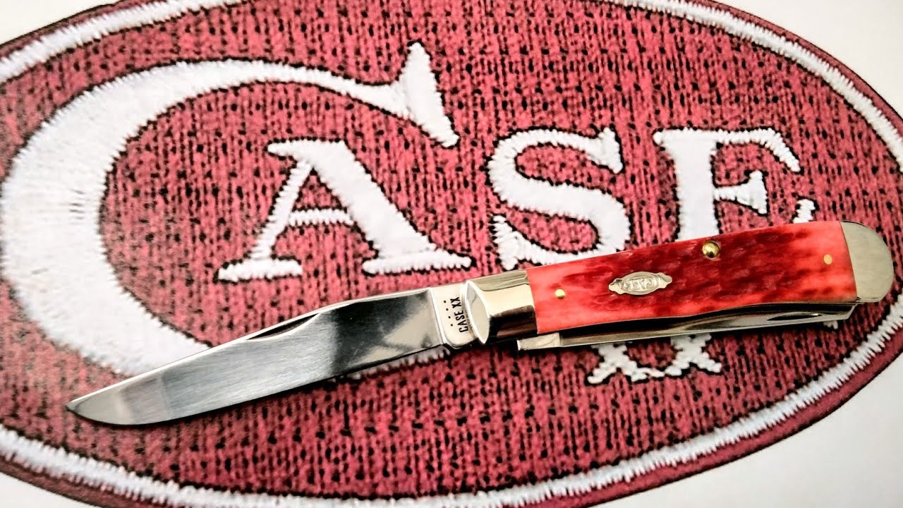 MY FIRST CASE, Bone Trapper that is ~ the Case Dark Red Bone with Peach Seed Jigging & Carbon Steel