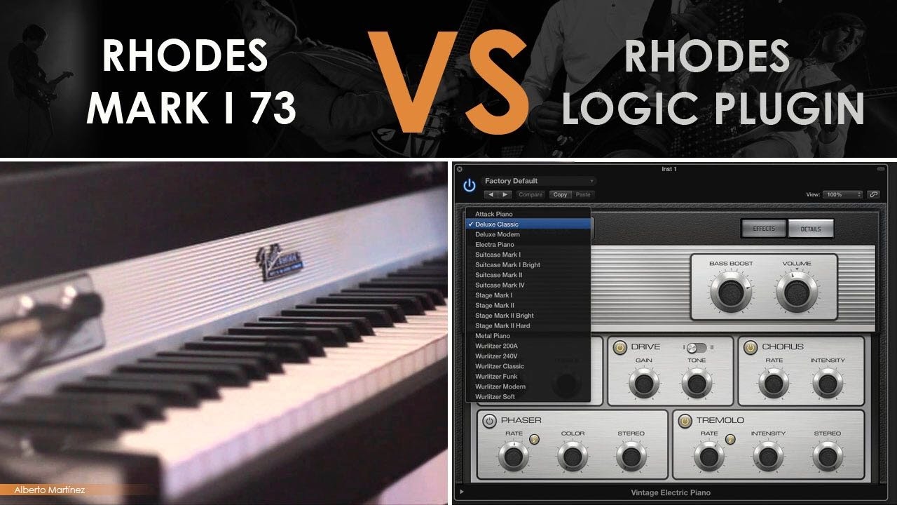 Fender Rhodes Mark I 73 Electric Piano VS Logic Pro X Stage Mark I (Plugin) 🎹