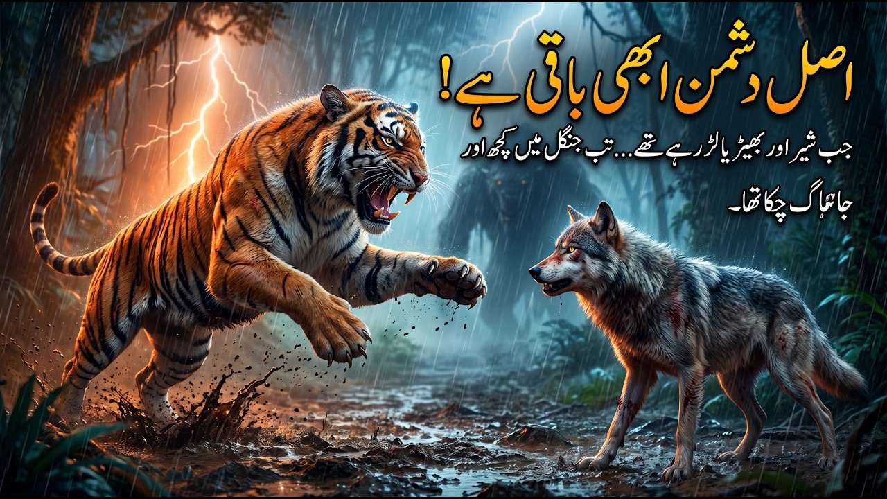 جنگل کا بادشاہ اور سایہ بھیڑیا | شیر اور بھیڑیے کی زبردست لڑائی - King of the Jungle VS Shadow Wolf