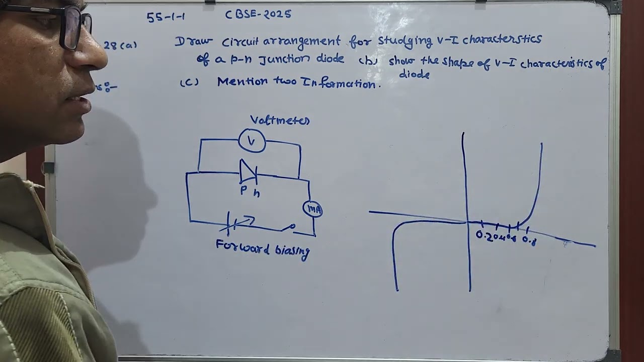 Draw circuit arrangement for studying V I characteristics of a p n junction diode