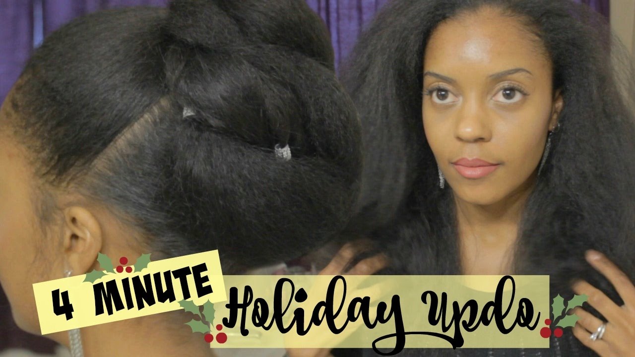 Blow Dried Natural Hair QUICK UPDO!