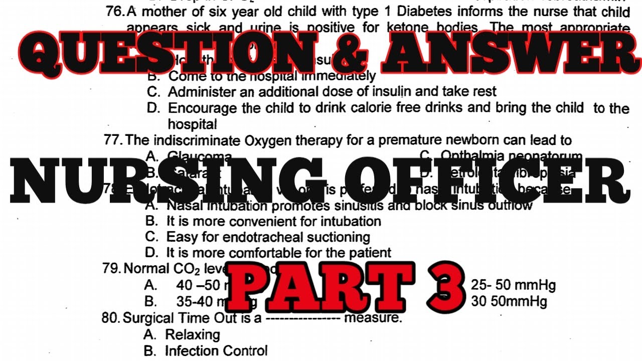 OLD QUESTION PAPER WITH ANSWER KEY FOR NURSING OFFICER PREPARATION/ESIC/PGIMER/DSSB/RRB/NORCET