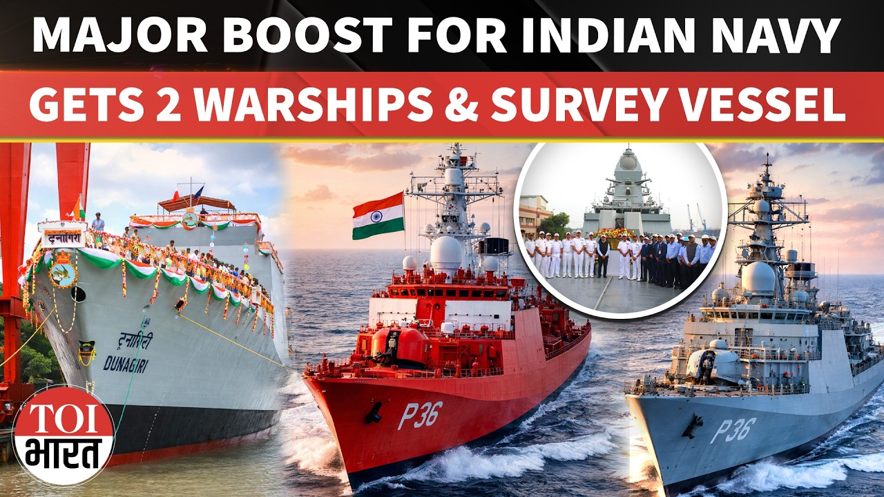 Indian Navy Receives 3 Ships In A Day, Strengthens Combat And Survey Capabilities