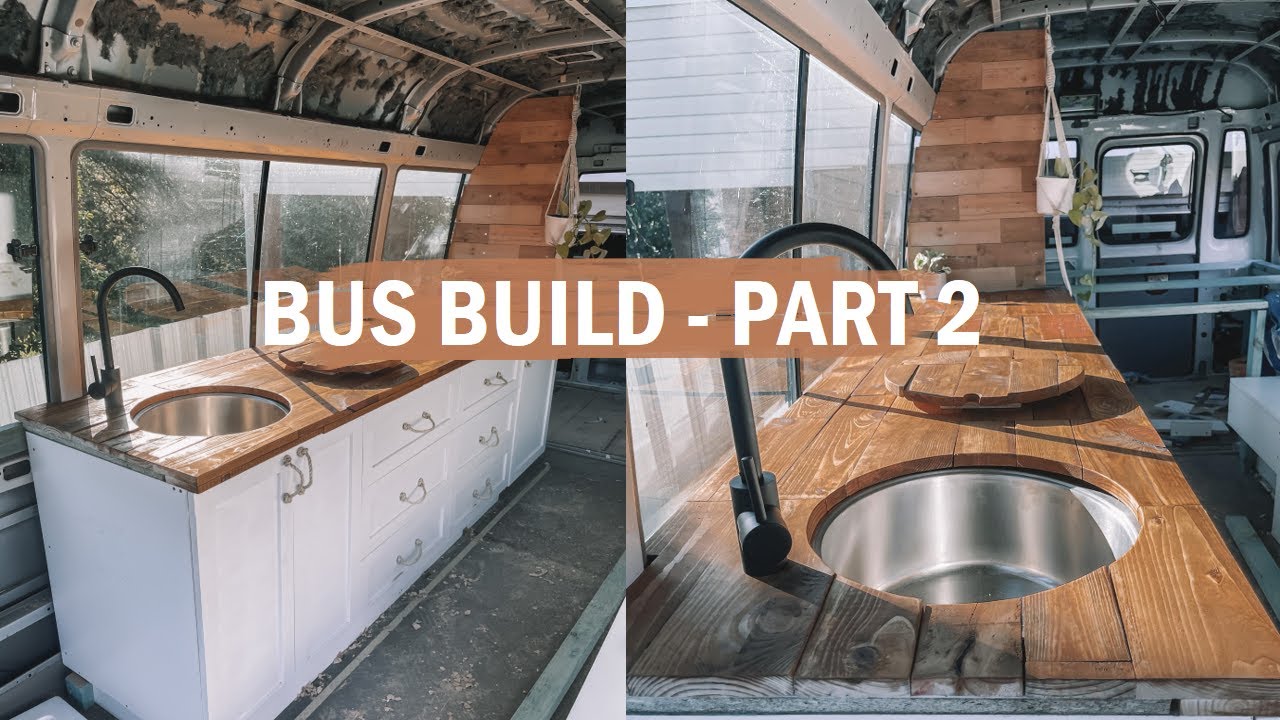 Bus Build - Part 2 | Kitchen/Bed Frame/Seating | Toyota Coaster Conversion