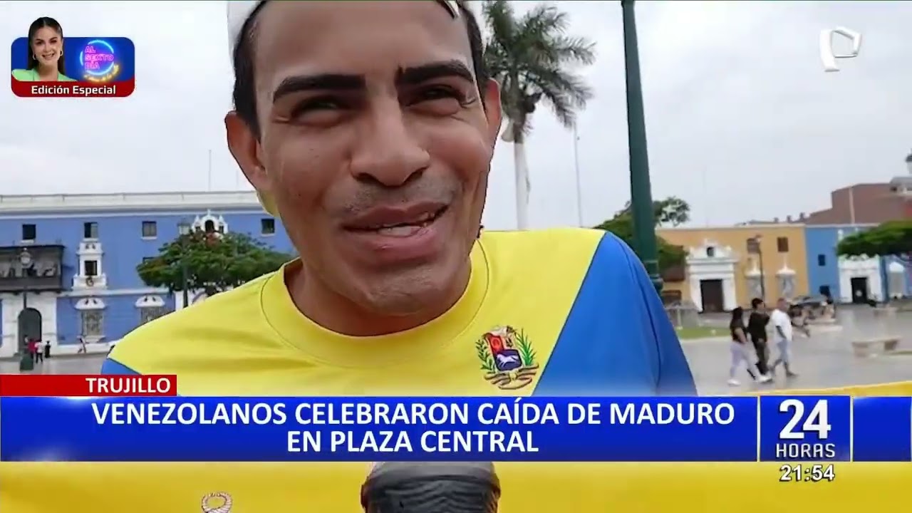Venezolanos en Per&uacute; celebran la captura de Nicol&aacute;s Maduro con marchas y vigilias en varias ciudades