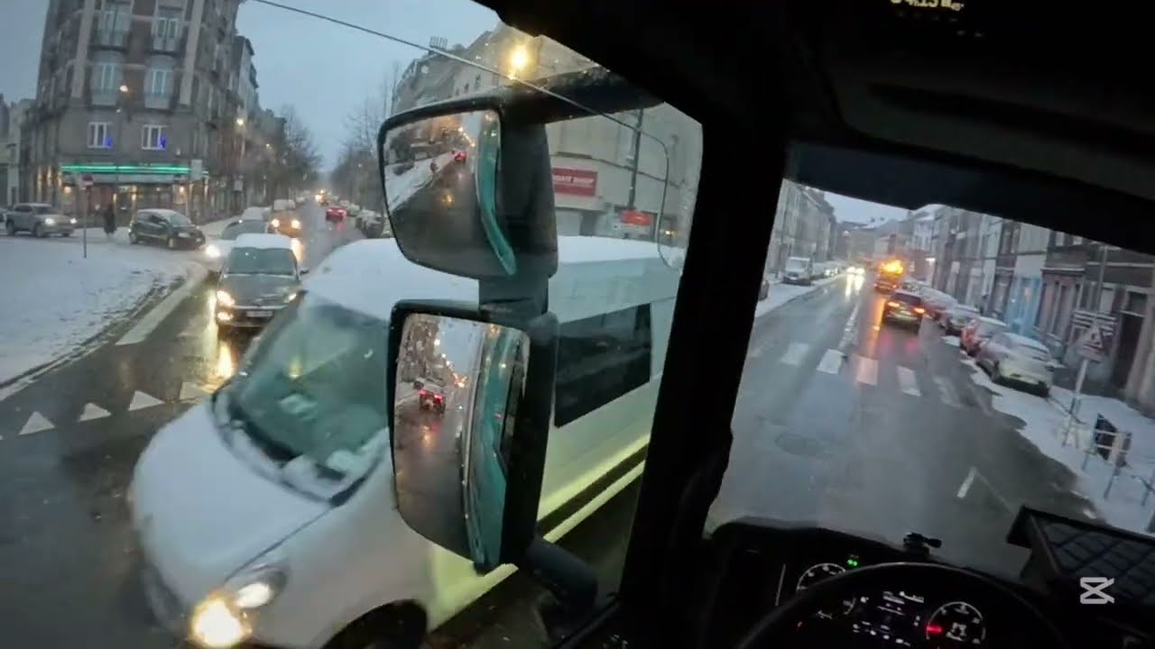 POV Truck Driving in Brussels | Molenbeek Snow Challenge ❄️