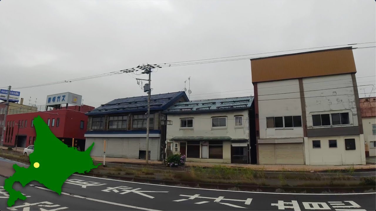 4K Walk Japan　美唄市のびばい商店街を散歩　2022年7月
