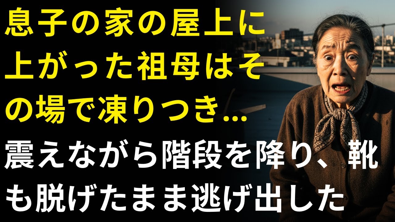 息子の家の屋上に上がった祖母…その場で凍りつき、震えながら階段を降り、靴も脱げたまま逃げ出した | 人生の教訓