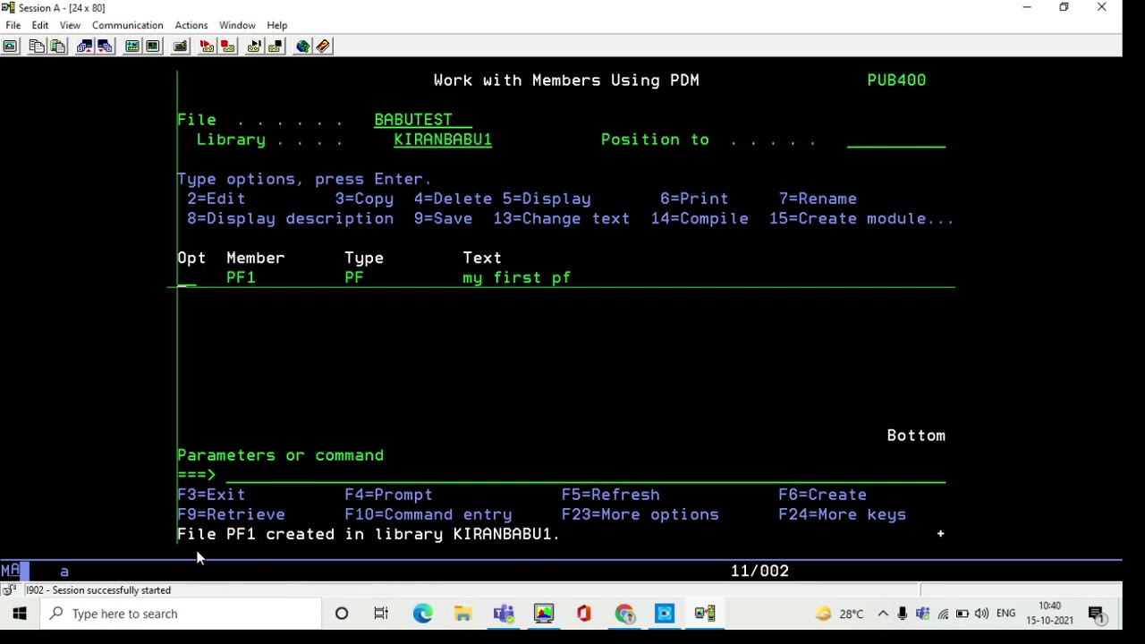 How to Create Physical File in AS400 || Tutorial For Beginners || PF ||