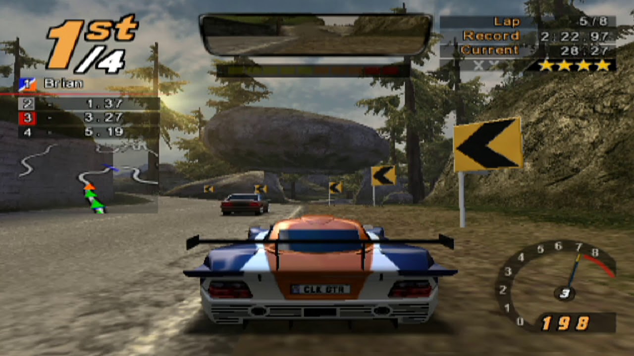 Need for Speed: Hot Pursuit 2, 8 Laps Alpine Trails II - Mercedes CLK GTR NFS Edition
