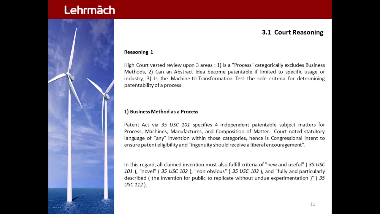 Bilski Patent 11.0 - Court Reasoning 1