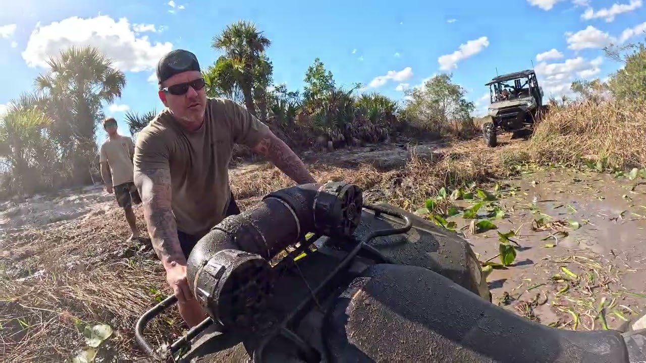 Mudding out at the property *got the bike stuck*