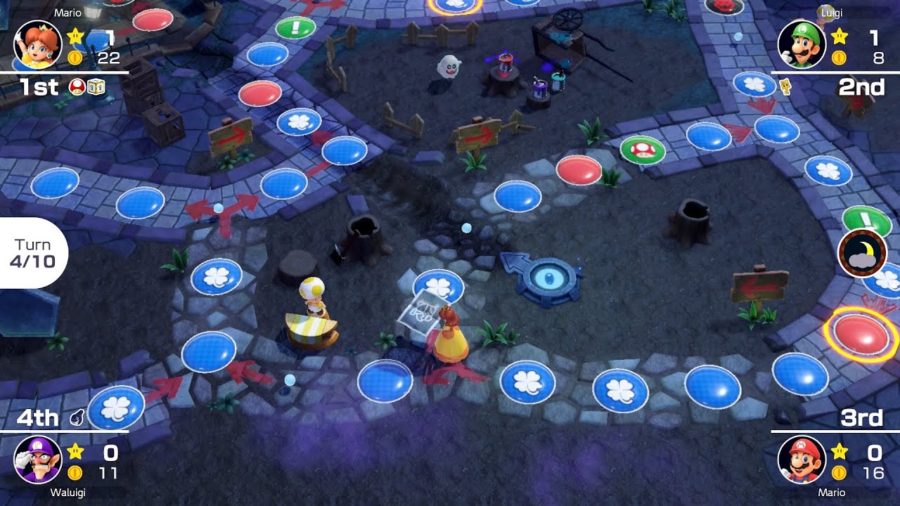 Mario Party Superstars #1014 Horror Land Daisy vs Mario vs Luigi vs Waluigi