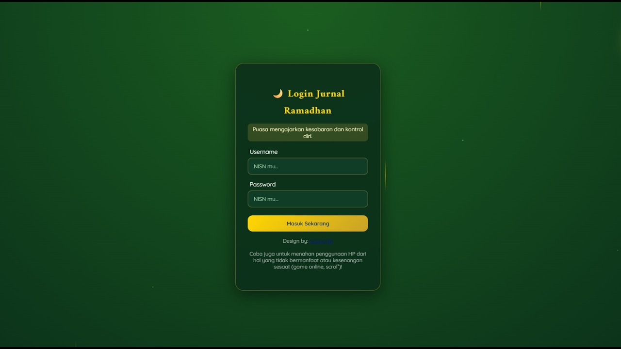 Panduan Mengisi Jurnal Ramadhan Online