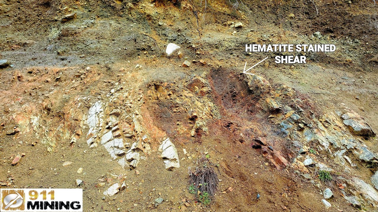 Panning For Gold In Material From A Hematite Stained Shear Zone!