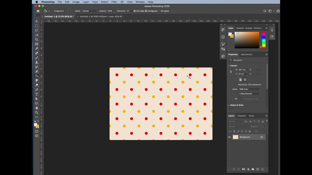 Polka dot pattern | photoshop tutorial
