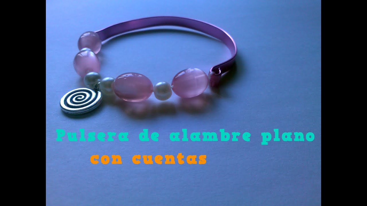 Pulsera alambre plano de aluminio con cuentas