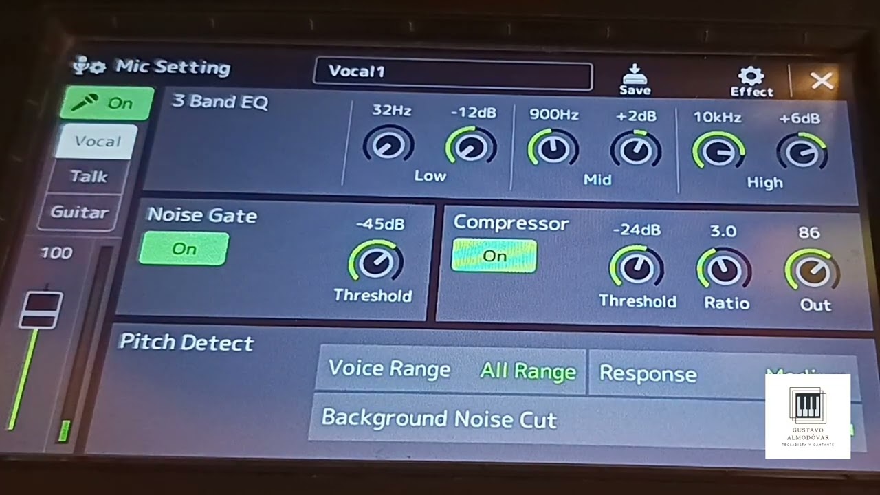 Yamaha psr sx 900 / configuración básica del micrófono
