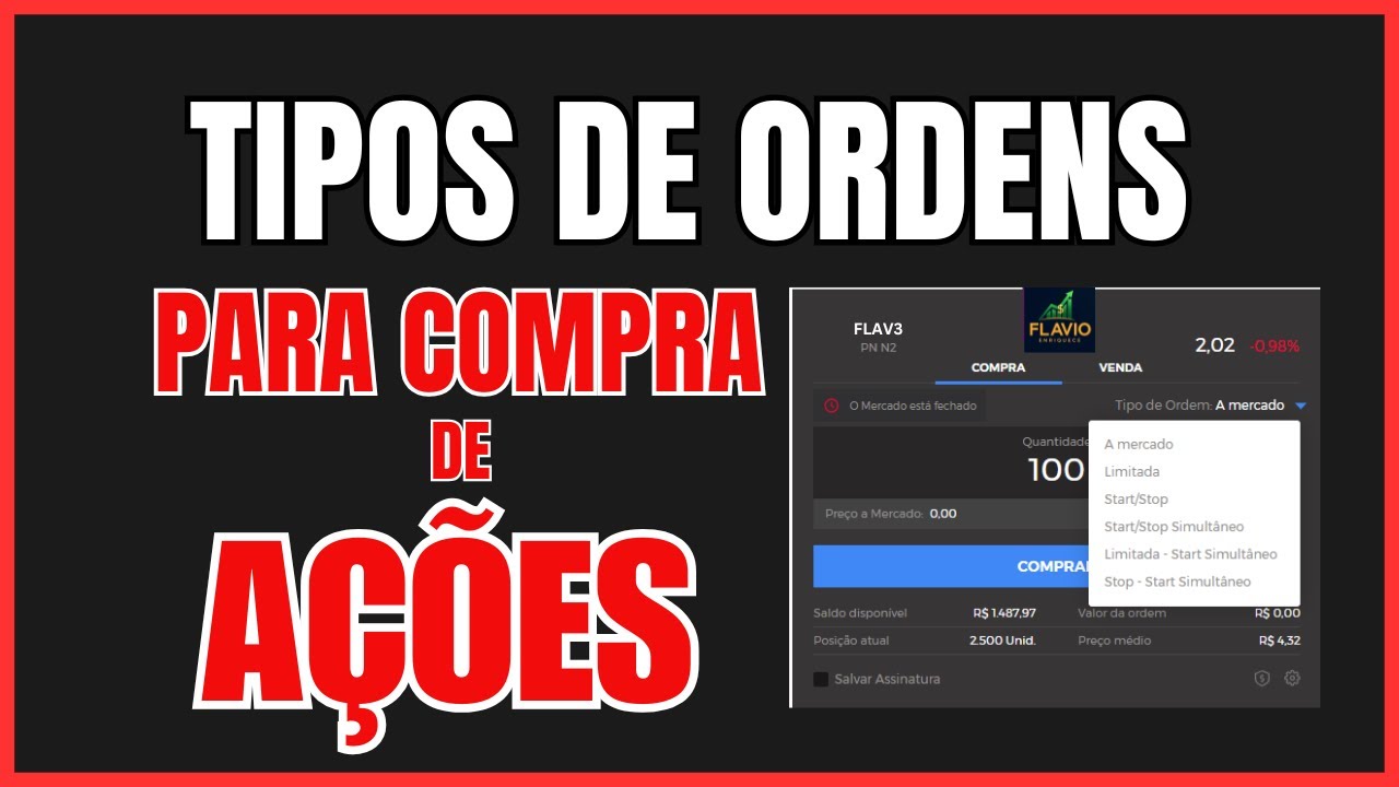 Entenda os tipos de ordens para COMPRA e VENDA de ações