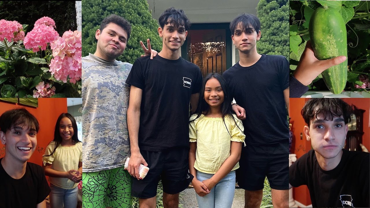HARVESTING VEGETABLES AND FLOWERS FROM MY GARDEN!! (FT. MY BROTHERS AND STEVE)