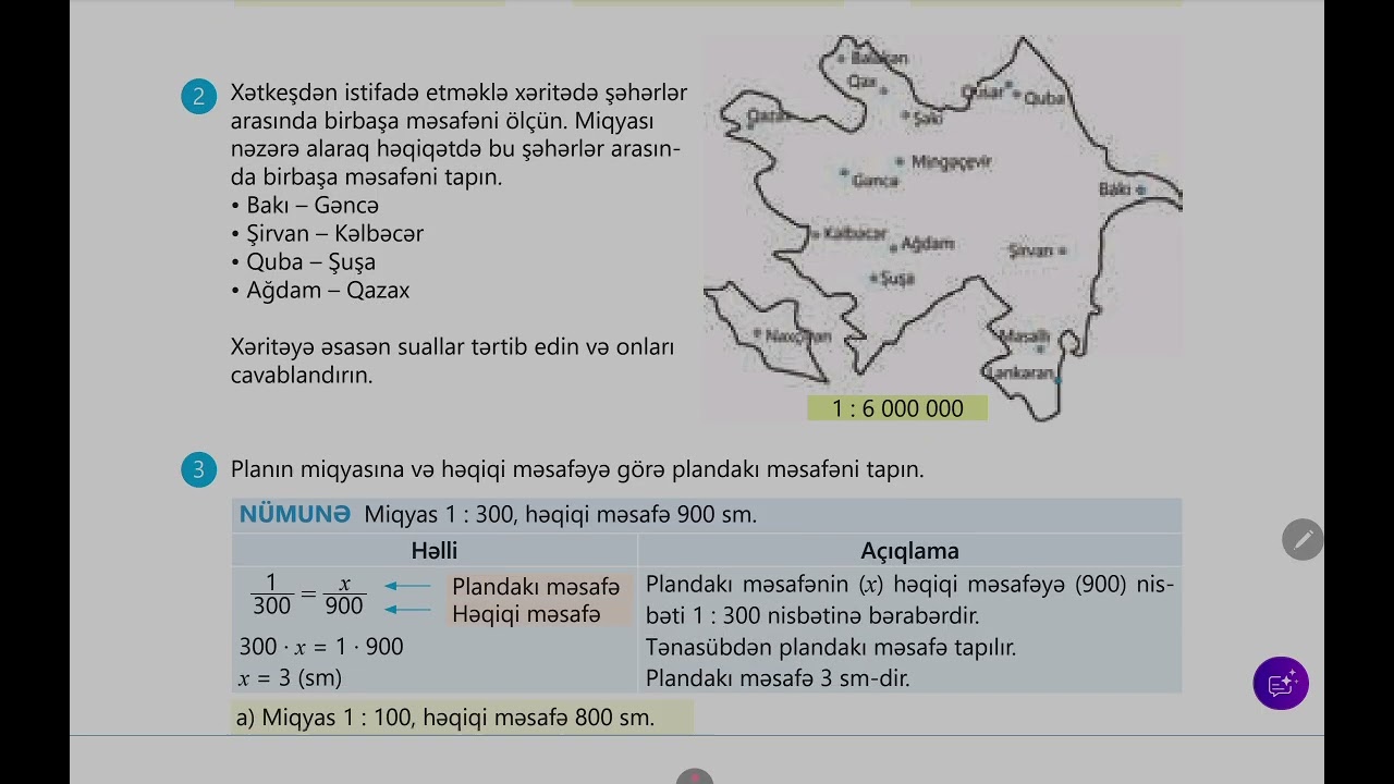 6-cı sinif riyaziyyat.  Miqyas
