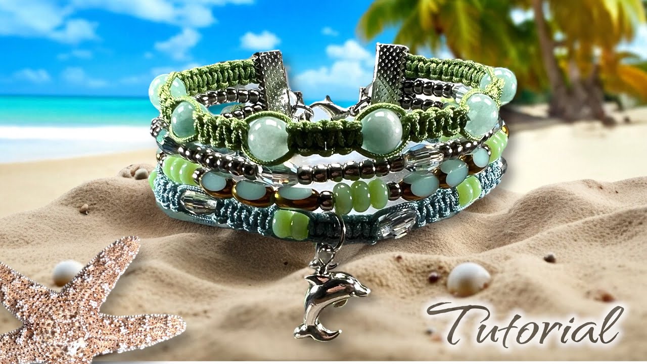 DIY Boho Beach Bracelet | Macrame & Bead Multi-Strand Tutorial with Aventurine & Glass Beads