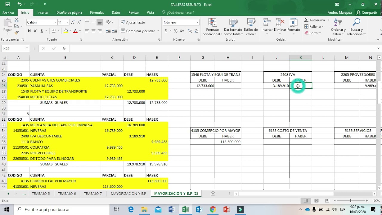 ✅ MAYORIZACION Y BALANCE DE PRUEBA